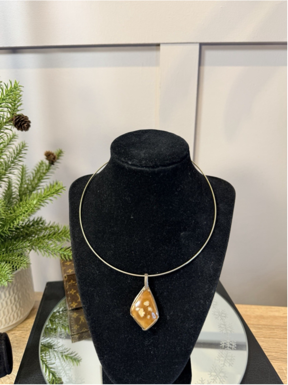 HANDMADE Polished and Natural Boho Gemstone Necklace Set Wire Wrapped
